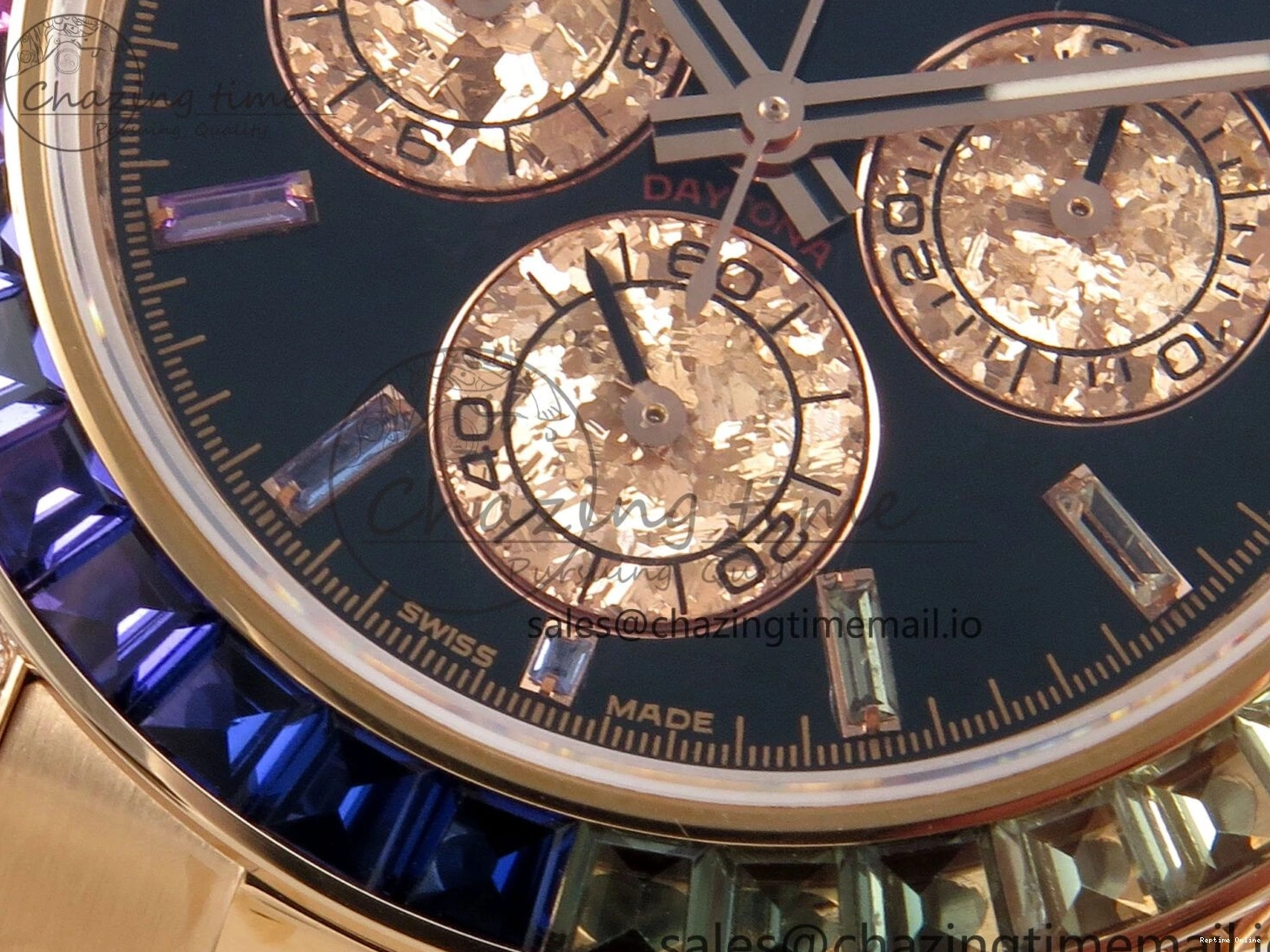 0203 FlexibleFit Daytona 116595 RBOW Rainbow IPKF Best Edition Black RG Dial on RG Bracelet DD 276